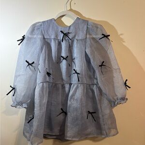 Crewcuts Collection By J Crew Girls' SZ 8 bow-embellished dress crinkle organza